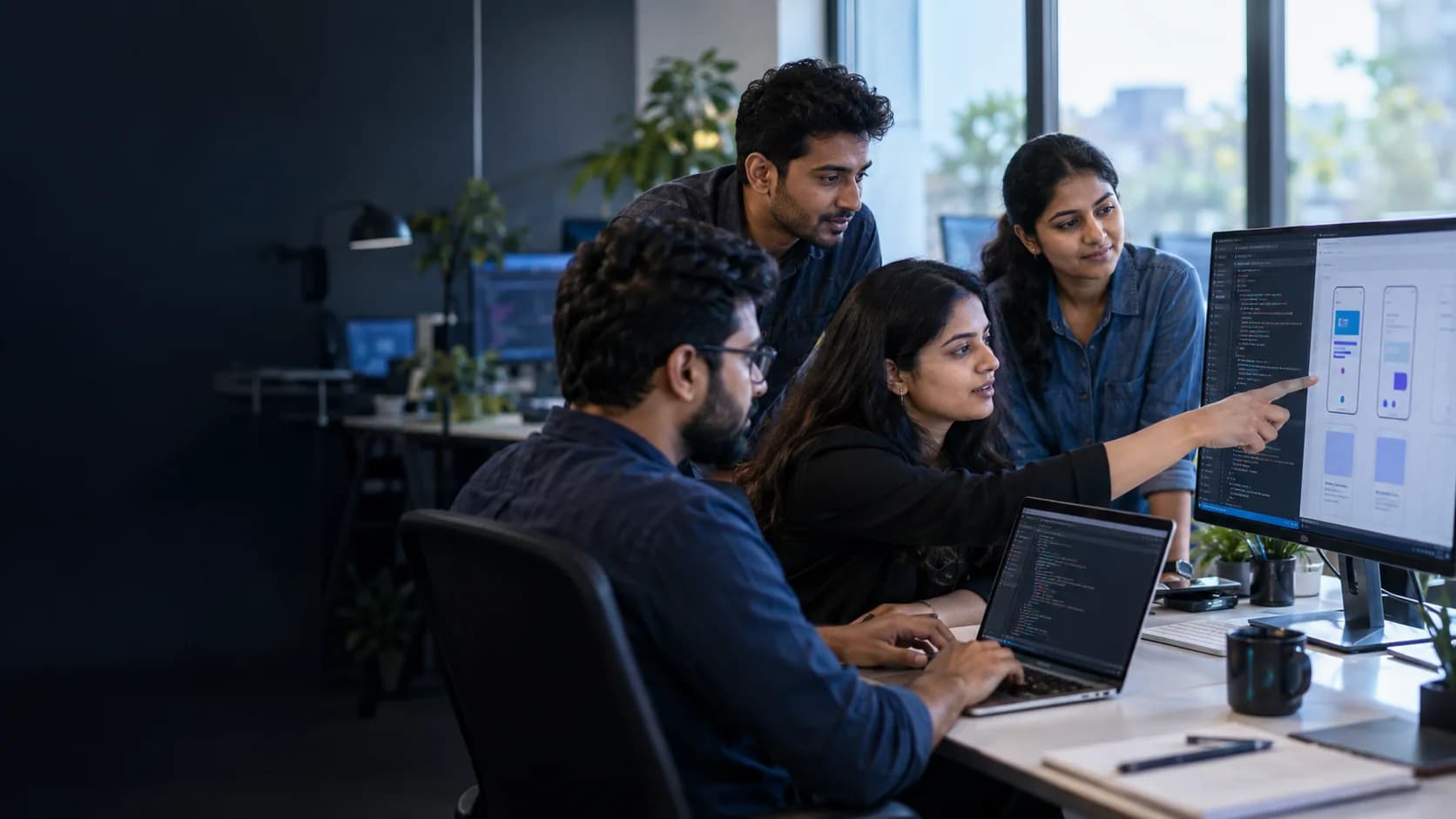 Software team collaborating on a digital product